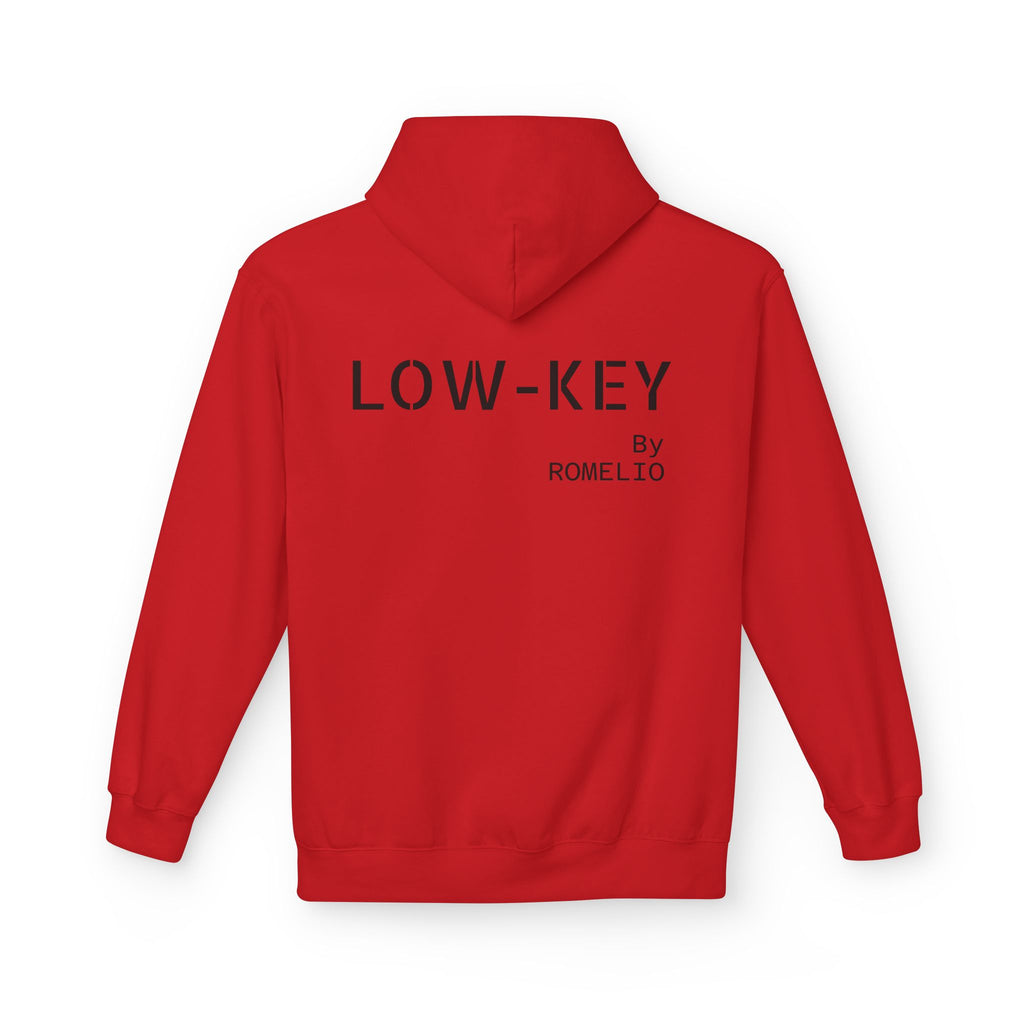 Low-Key Hoodie by Romelio – Minimalist Back Logo Fleece Pullover